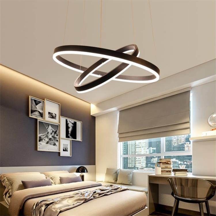 Dutti D0038 LED Chandelier Modern minimalist led restaurant chandelier Round Nordic living room creative personality bedroom study lamps Brushed brown