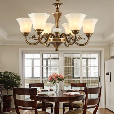 Acrylic and on sale brass chandelier