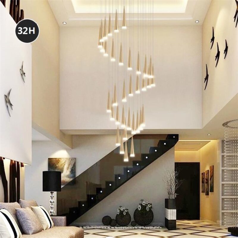 Dutti D0032 LED Chandelier Modern minimalist Nordic front desk chandelier living room dining room bar cafe hop stairwell disc silver gold black